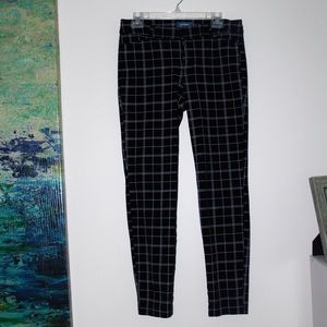 Plaid straight leg pants
